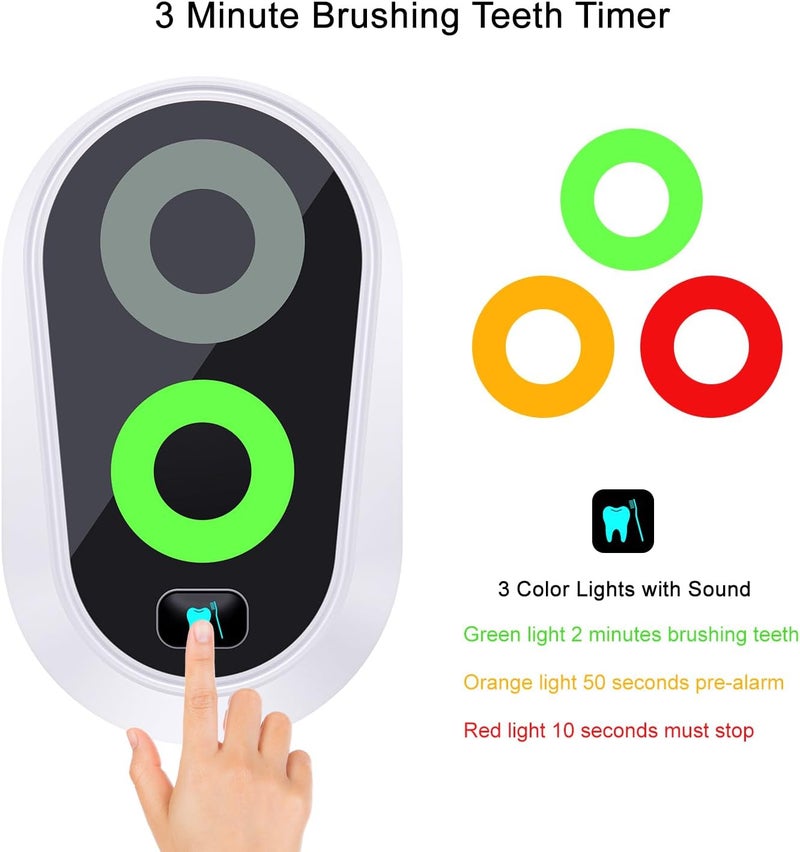 Ferriswheel Toothbrushing Timer for Kids 2 to 3 Minutes, Funny Novelty Gift for Kids Adults, Magnetic Waterproof Timer with Color Lights in Bathroom for Children Training Coach (White) - Image 5